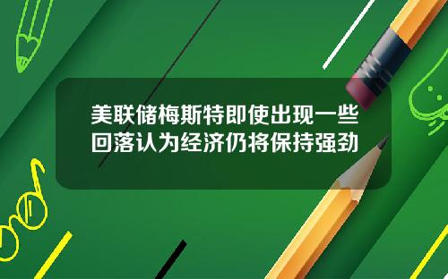 美联储梅斯特即使出现一些回落认为经济仍将保持强劲