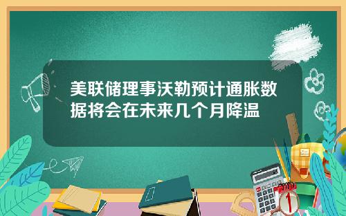 美联储理事沃勒预计通胀数据将会在未来几个月降温