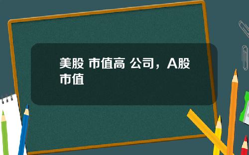 美股 市值高 公司，A股市值