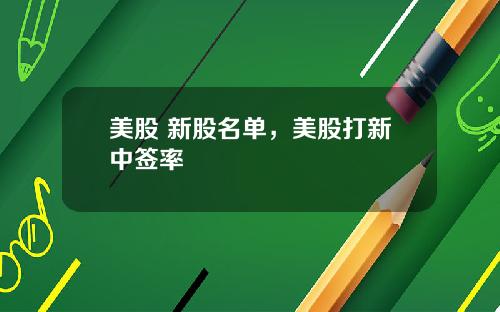美股 新股名单，美股打新中签率