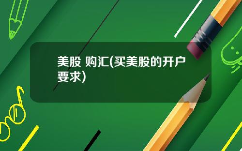 美股 购汇(买美股的开户要求)