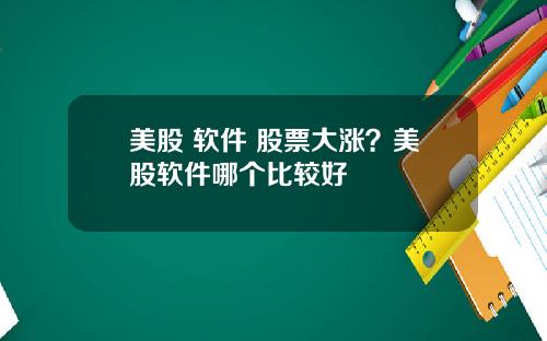 美股 软件 股票大涨？美股软件哪个比较好