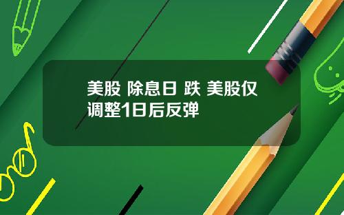 美股 除息日 跌 美股仅调整1日后反弹