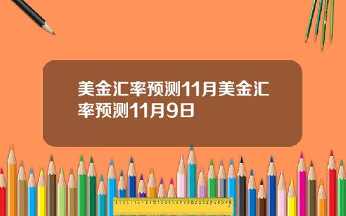 美金汇率预测11月美金汇率预测11月9日