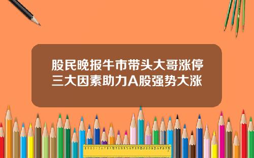 股民晚报牛市带头大哥涨停三大因素助力A股强势大涨