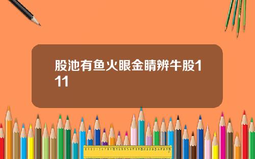 股池有鱼火眼金睛辨牛股111