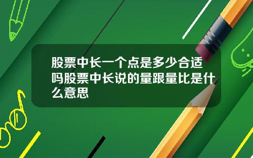 股票中长一个点是多少合适吗股票中长说的量跟量比是什么意思