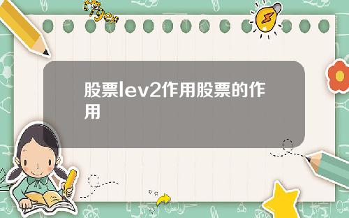 股票lev2作用股票的作用