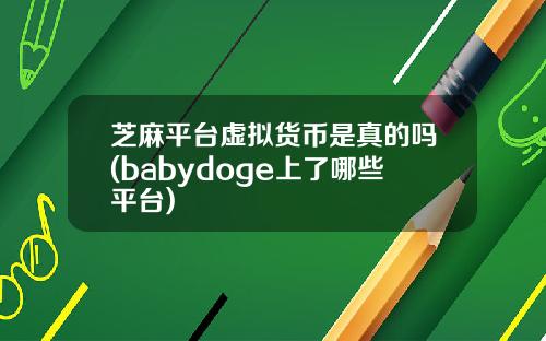芝麻平台虚拟货币是真的吗(babydoge上了哪些平台)