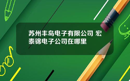 苏州丰岛电子有限公司 宏泰锦电子公司在哪里