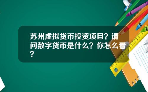 苏州虚拟货币投资项目？请问数字货币是什么？你怎么看？