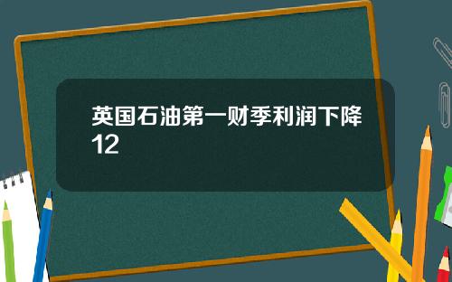 英国石油第一财季利润下降12