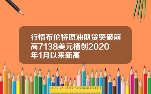 行情布伦特原油期货突破前高7138美元桶创2020年1月以来新高