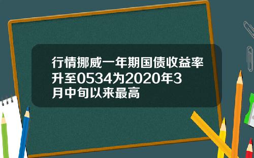 行情挪威一年期国债收益率升至0534为2020年3月中旬以来最高