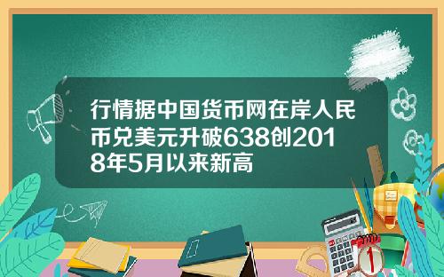 行情据中国货币网在岸人民币兑美元升破638创2018年5月以来新高