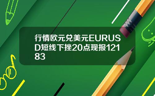 行情欧元兑美元EURUSD短线下挫20点现报12183