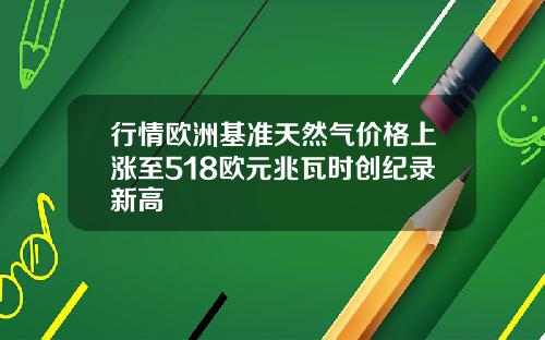 行情欧洲基准天然气价格上涨至518欧元兆瓦时创纪录新高