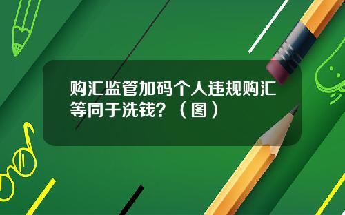 购汇监管加码个人违规购汇等同于洗钱？（图）