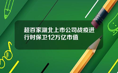 超百家湖北上市公司战疫进行时保卫12万亿市值