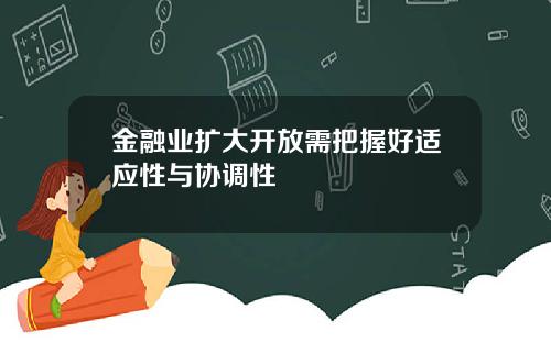 金融业扩大开放需把握好适应性与协调性