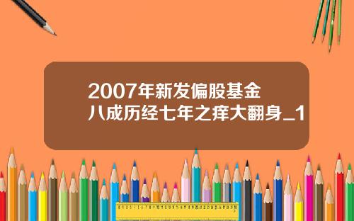 2007年新发偏股基金 八成历经七年之痒大翻身_1
