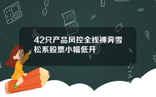42只产品风控全线裸奔雪松系股票小幅低开