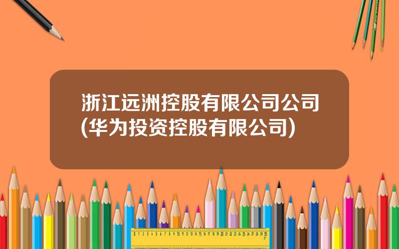 浙江远洲控股有限公司公司(华为投资控股有限公司)