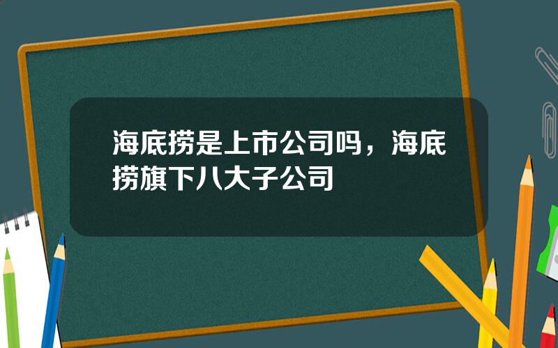 海底捞是上市公司吗，海底捞旗下八大子公司
