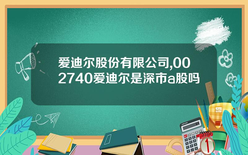 爱迪尔股份有限公司,002740爱迪尔是深市a股吗