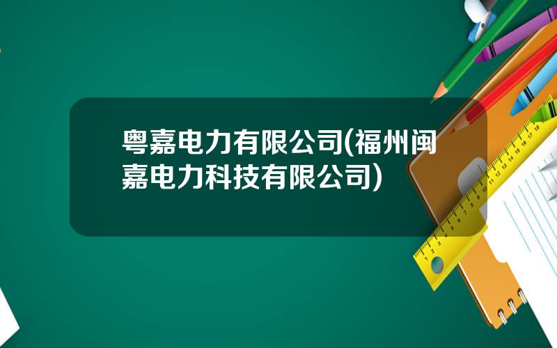 粤嘉电力有限公司(福州闽嘉电力科技有限公司)