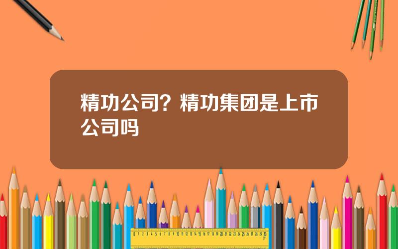 精功公司？精功集团是上市公司吗