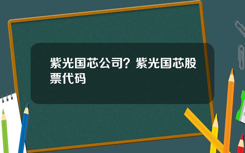 紫光国芯公司？紫光国芯股票代码