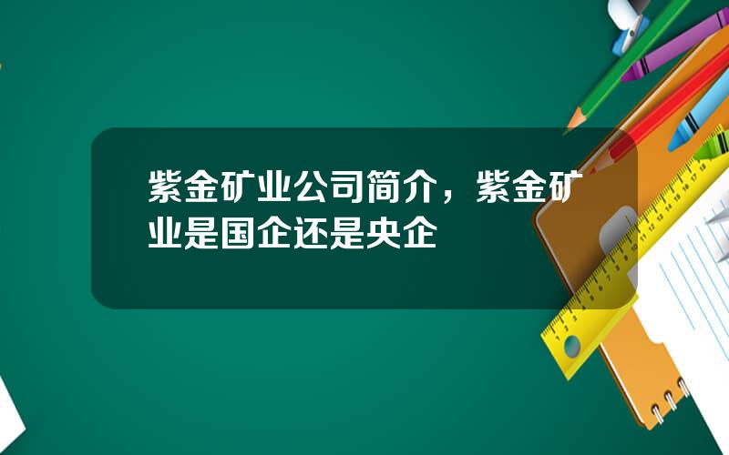 紫金矿业公司简介，紫金矿业是国企还是央企