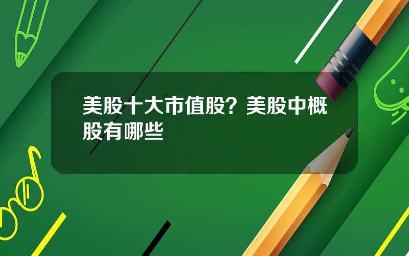 美股十大市值股？美股中概股有哪些