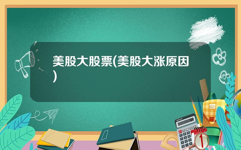 美股大股票(美股大涨原因)