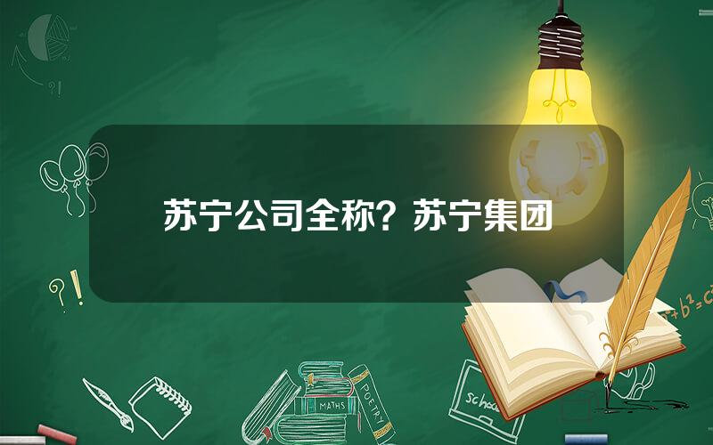 苏宁公司全称？苏宁集团