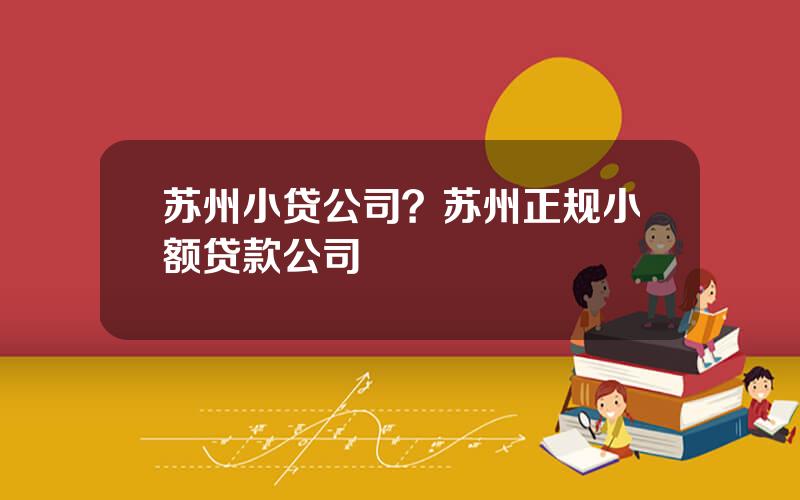 苏州小贷公司？苏州正规小额贷款公司