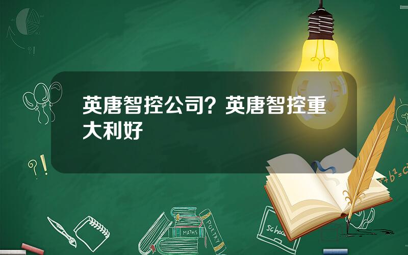 英唐智控公司？英唐智控重大利好