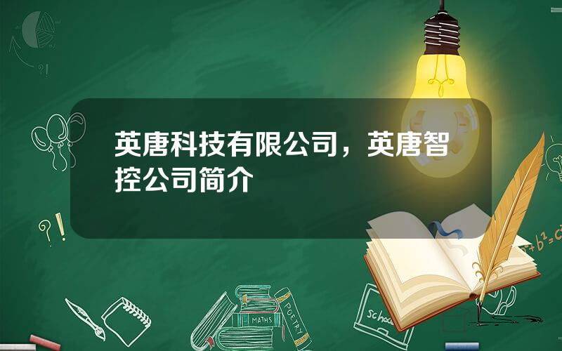 英唐科技有限公司，英唐智控公司简介