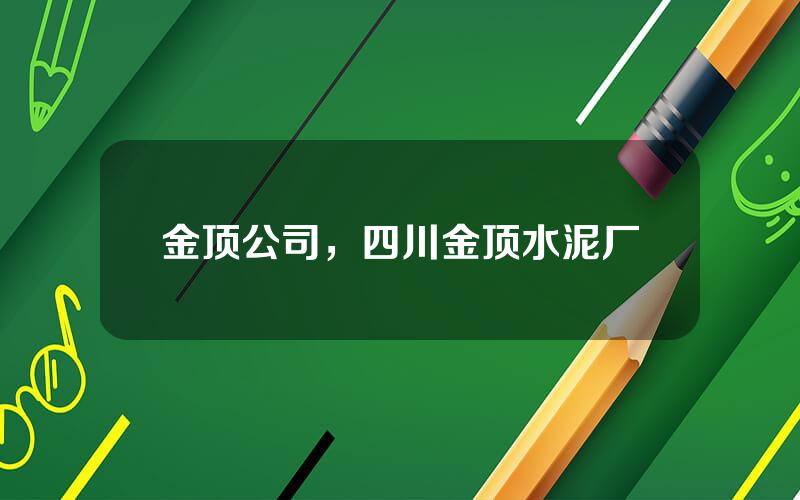 金顶公司，四川金顶水泥厂