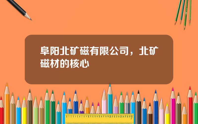 阜阳北矿磁有限公司，北矿磁材的核心